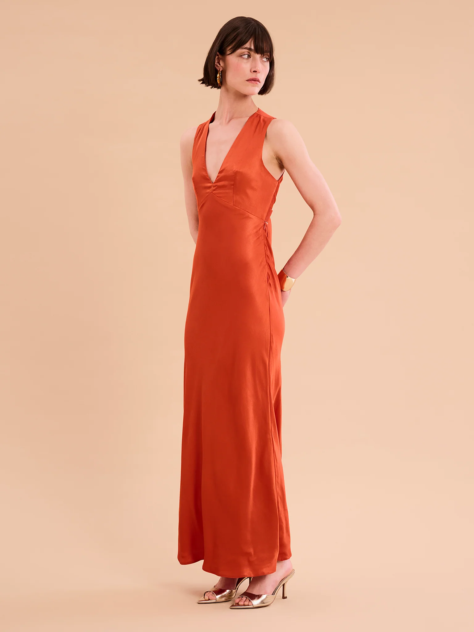 Nova Dress in Burnt Orange - Image 3
