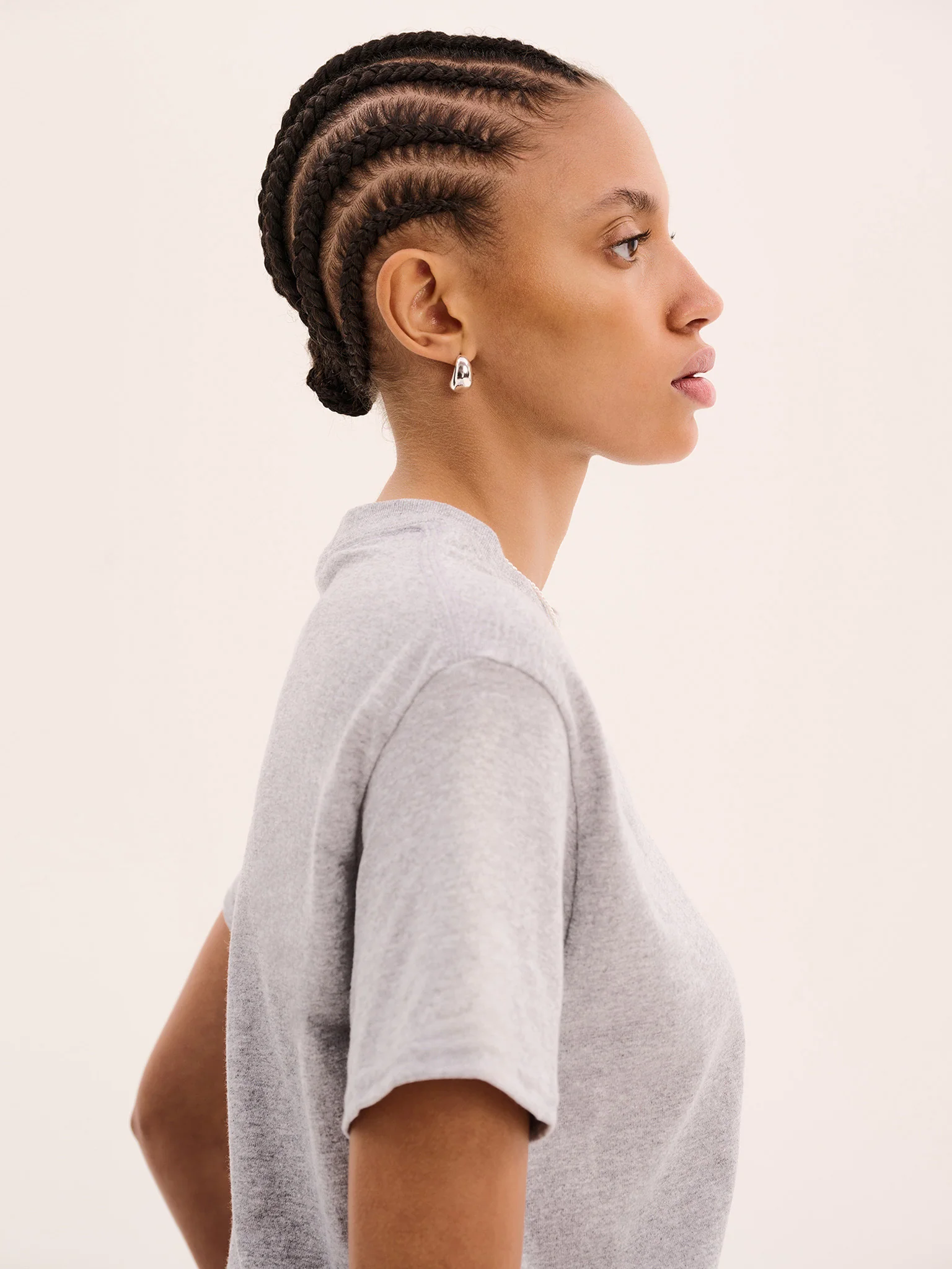 Jack Boyfriend Tee in Grey marl - Image 2